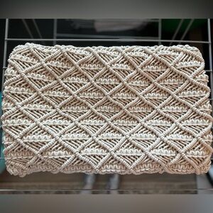 Crate & Barrel Macrame Pillow Cover EUC